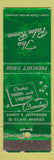 Matchbook Cover - The Palm Room St Clair Shores MI WORN