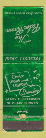 Matchbook Cover - The Palm Room St Clair Shores MI WORN