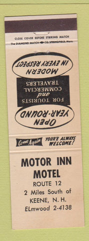 Matchbook Cover - Motor Inn Motel Keene NH