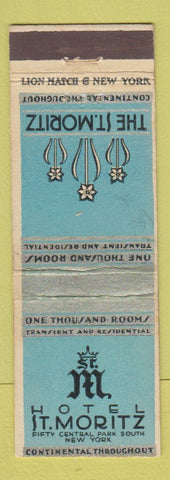 Matchbook Cover - Hotel St Moritz New York City
