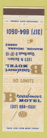 Matchbook Cover - Broadmoor Motel Marion IN