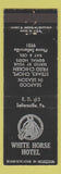 Matchbook Cover - White Horse Hotel Sellersville PA
