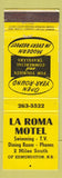 Matchbook Cover - La Roma Motel Edmundston NB WEAR