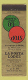Matchbook Cover - La Posta Lodge El Paso TX