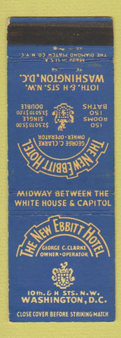 Matchbook Cover - New Ebbitt Hotel Washington DC