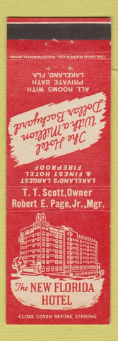 Matchbook Cover - New Florida Hotel Lakeland FL