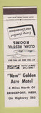 Matchbook Cover - New Golden Acre Motel Bridgeport NE