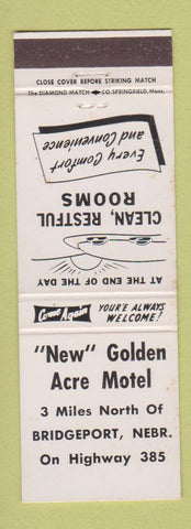 Matchbook Cover - New Golden Acre Motel Bridgeport NE