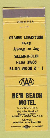 Matchbook Cover - Ne'r Beach Motel Moody ME WORN