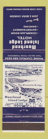 Matchbook Cover - Moorhead Island Lodge Hotel Pembroke ON