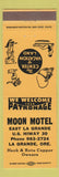 Matchbook Cover - Moon Motel La Grande OR