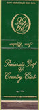 Matchbook Cover - Peninsula Golf Country Club San Mateo CA