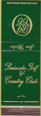 Matchbook Cover - Peninsula Golf Country Club San Mateo CA