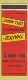 Matchbook Cover - St Norbert Hotel Winnipeg MB