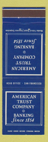 Matchbook Cover - American Trust Company San Francisco CA
