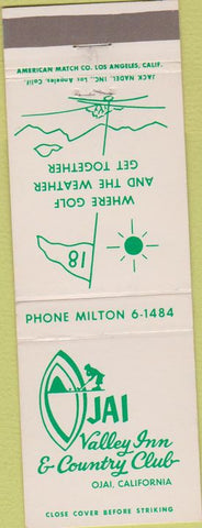 Matchbook Cover - Ojai Valley Inn Country Club Ojai CA