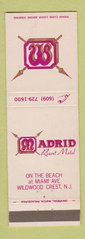 Matchbook Cover - Madrid Rest Motel Wildwood Crest NJ