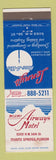 Matchbook Cover - Lenny's Hide A Way Miami Airways Motel Miami Springs FL WEAR