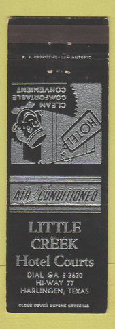 Matchbook Cover - Little Creek Hotel Courts Harlingen TX