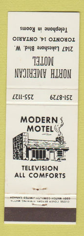 Matchbook Cover - North American Motel Toronto ON