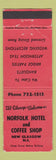 Matchbook Cover - Norfolk Motor Hotel Coffee Shop New Glasgow NS WEAR RED