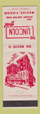 Matchbook Cover - Lincoln Hotel Marion VA