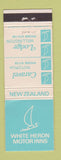Matchbook Cover - White Heron Motor Inns Rotorua Wellington New Zealand WEAR