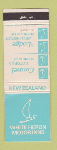 Matchbook Cover - White Heron Motor Inns Rotorua Wellington New Zealand WEAR