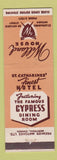 Matchbook Cover - Welland House St Catharines ON
