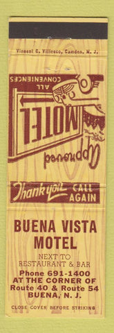 Matchbook Cover - Buena Vista Motel Buena NJ