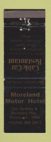 Matchbook Cover - Moreland Motor Hotel Brunswick Australia WEAR