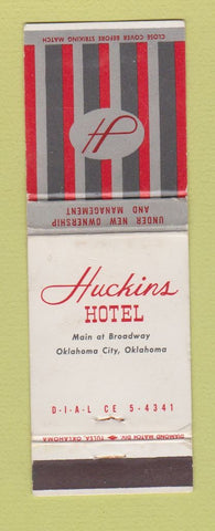 Matchbook Cover - Huckins Hotel Oklahoma City OK WEAR