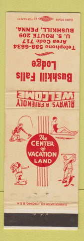 Matchbook Cover - Bushkill Falls Lodge Bushkill PA