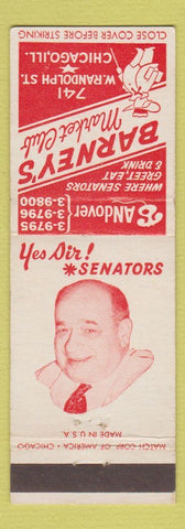 Matchbook Cover - Barney's Market Club Chicago IL