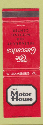 Matchbook Cover - Motor House Cascades Restaurant Williamsburg VA