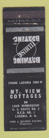 Matchbook Cover - Mountain View Cottages Laconia NH