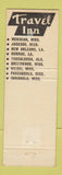 Matchbook Cover - Travel Inn Meridian Jackson Greenwood Biloxi Pascagoula MS