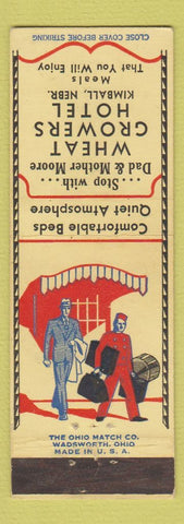 Matchbook Cover - Wheat Growers Hotel Kimball NE bellhop