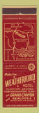 Matchbook Cover - Weatherford Hotel Flagstaff AZ