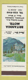Matchbook Cover - Britannia Motel Ottawa ON