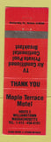 Matchbook Cover - Maple Terrace Motel Williamstown MA
