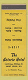 Matchbook Cover - Astoria Hotel St John NB