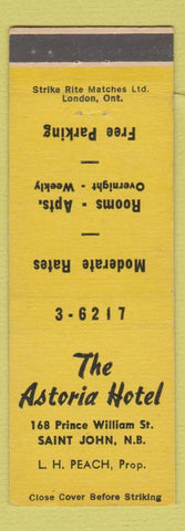 Matchbook Cover - Astoria Hotel St John NB