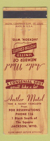 Matchbook Cover - Antler Motel Jackson WY