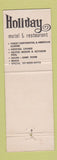 Matchbook Cover - Holiday Motel Restaurant Lake Placid NY