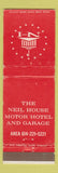 Matchbook Cover - Neil House Motor Hotel Garage Columbus OH WEAR