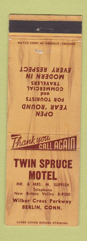 Matchbook Cover - Twin Spruce Motel Berlin CT
