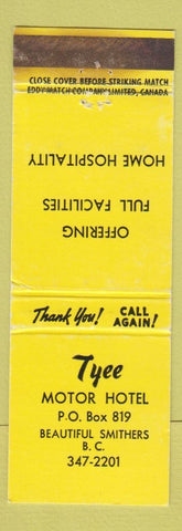 Matchbook Cover - Tyee Motor Hotel Smithers BC WEAR