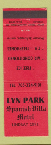 Matchbook Cover - Lyn Park Spanish Villa Motel Lindsay ON