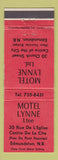 Matchbook Cover - Motel Lynne Edmundston NB